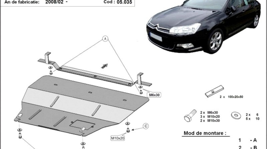 Scut motor metalic Citroen C5 2008-2017