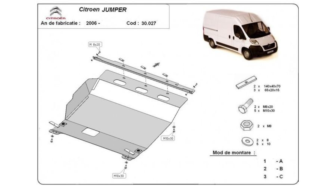 Scut motor metalic Citroen Jumper III (2006->) #5