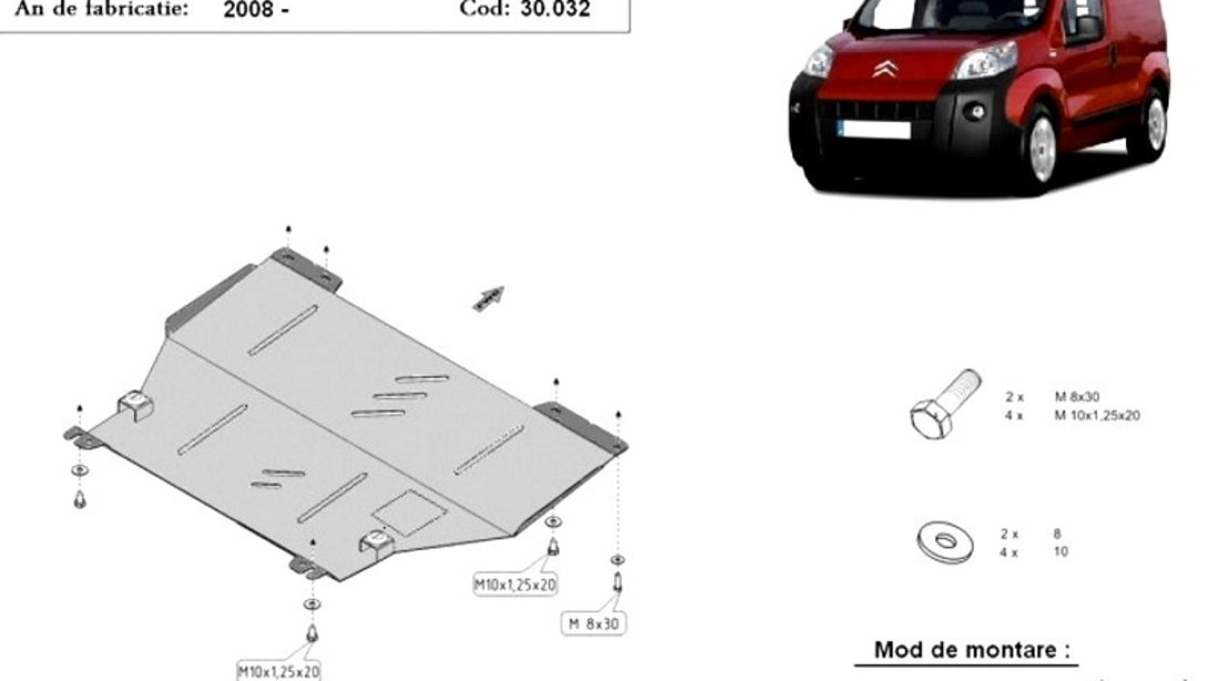 Scut motor metalic Citroen Nemo 2008-2017