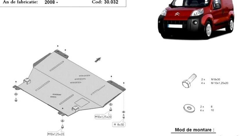 Scut motor metalic Citroen Nemo 2008-2017