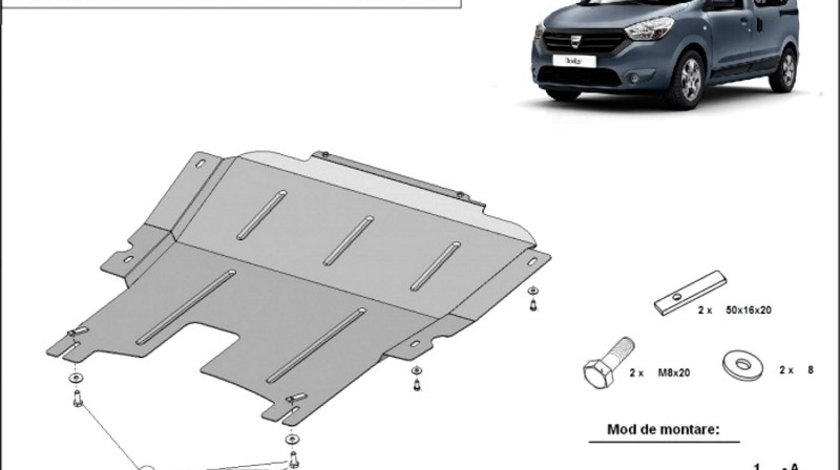 Scut motor metalic Dacia Dokker 2012-prezent