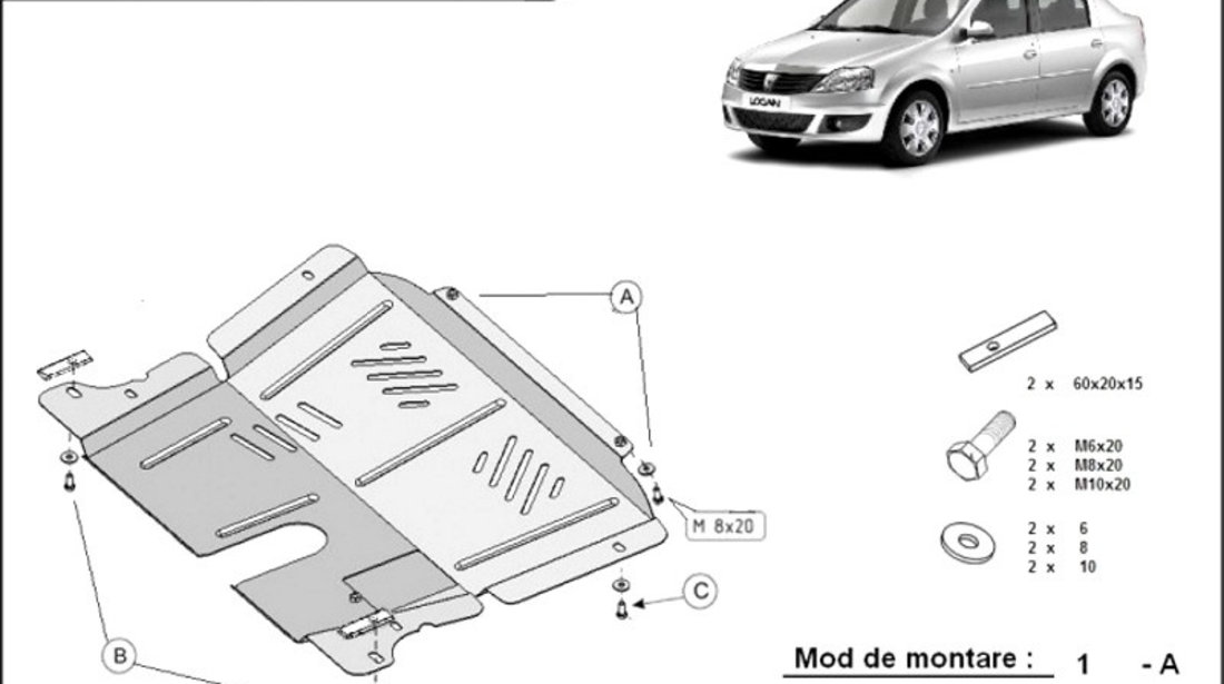 Scut motor metalic Dacia Logan 2004-2012