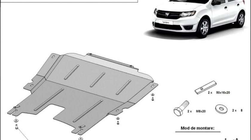 Scut motor metalic Dacia Sandero II 2013-2020