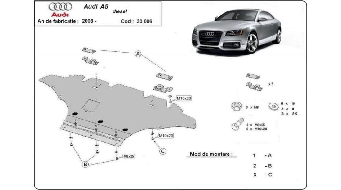 Scut motor metalic - diesel Audi A5 Coupe (2007-2011) [8T3] #5