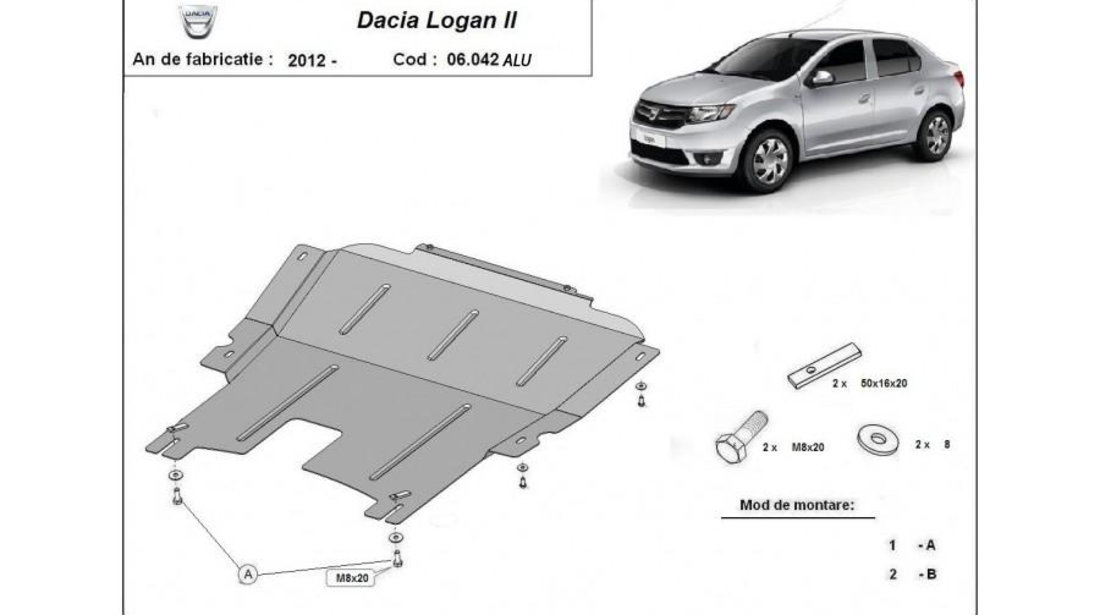 Scut motor metalic din aluminiu 2 Dacia Logan MCV 2 (2013->) #5