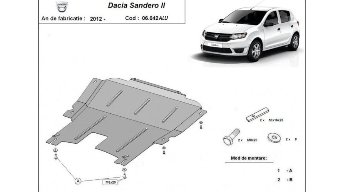 Scut motor metalic din aluminiu 2 Dacia Sandero 2 (2013-) #5