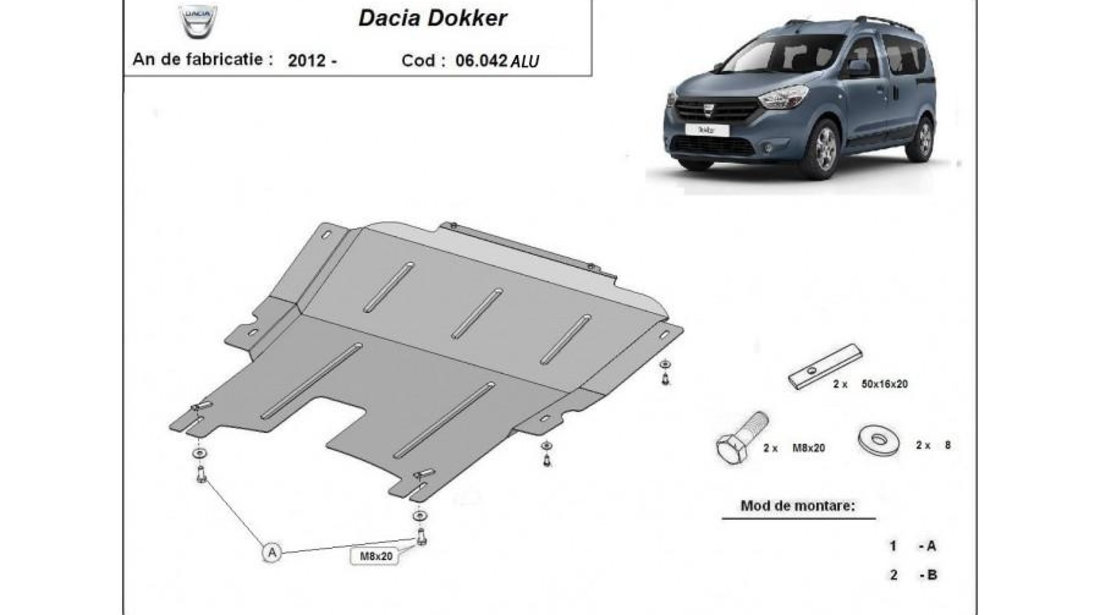 Scut motor metalic din aluminiu Dacia Dokker (2011->) [KE_] #5