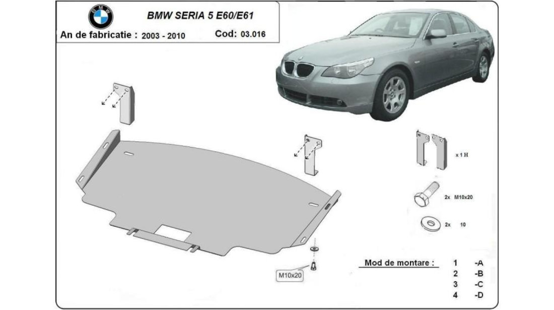 Scut motor metalic e60/e61 cu bara normala BMW Seria 5 (2004->) [E61] #5