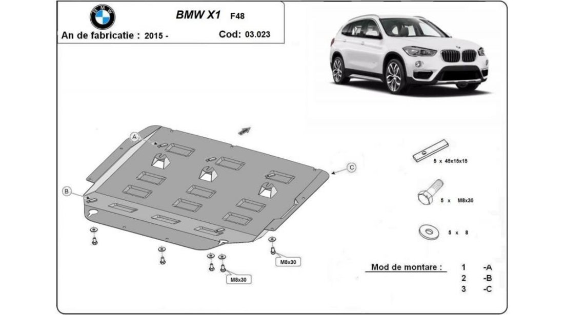 Scut motor metalic f48 BMW X1 (11.2014->) [F48] #5