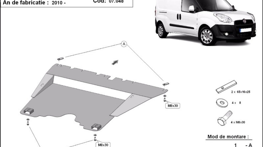 Scut motor metalic Fiat Doblo 2010-prezent