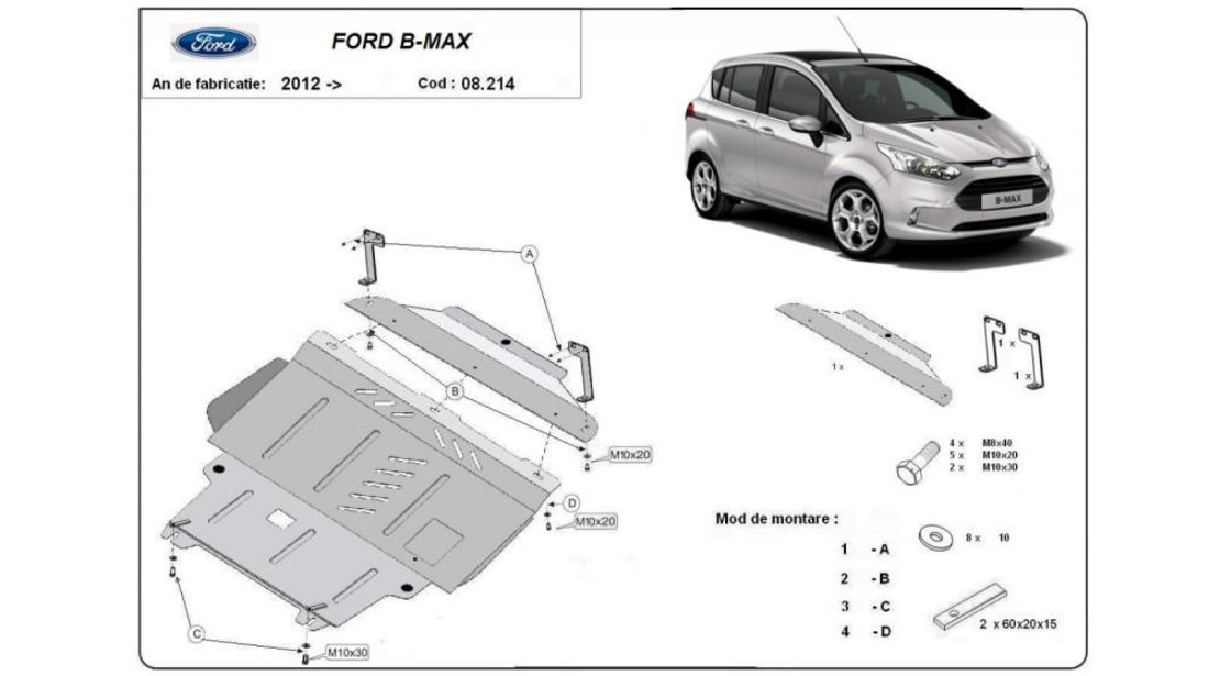 Scut motor metalic Ford B-Max (2012->) #5