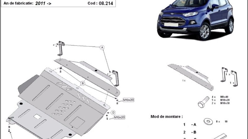 Scut motor metalic Ford Ecosport 2011-2017