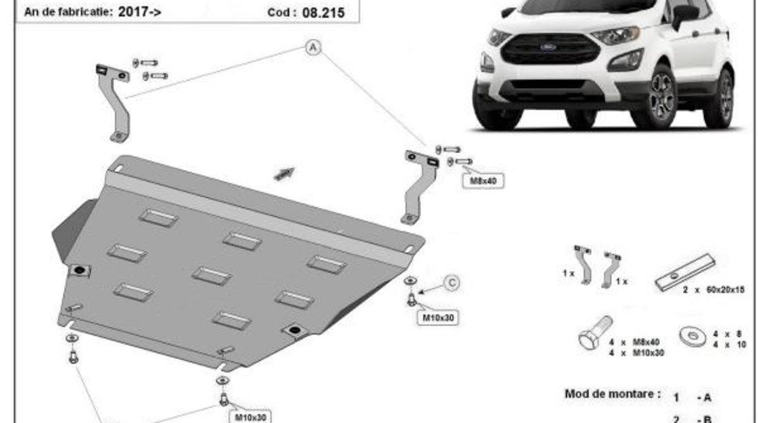 Scut motor metalic Ford Ecosport 2018-prezent