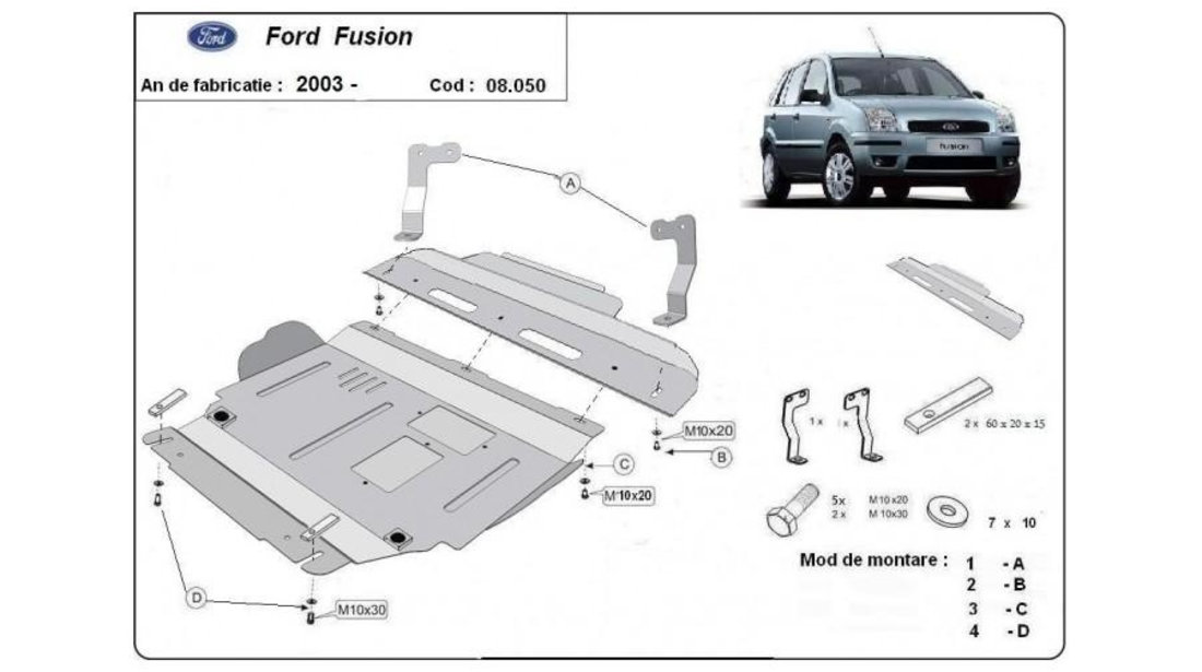 Scut motor metalic Ford Fusion (2002-2012) [JU_] #5