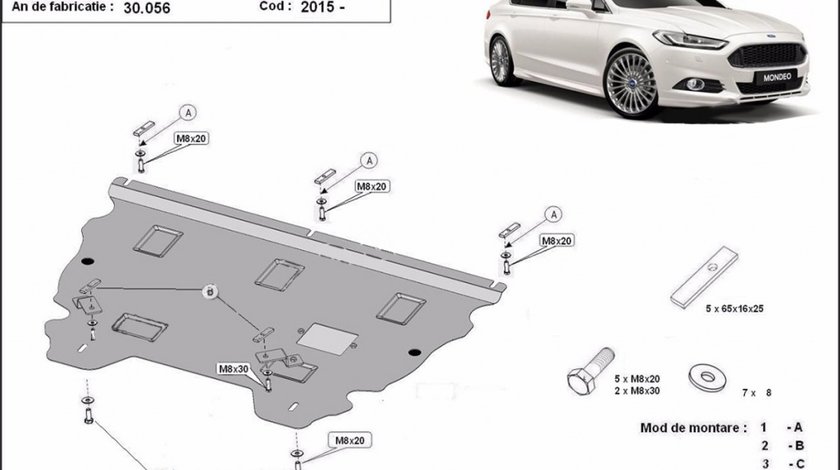 Scut motor metalic Ford Mondeo 2014-prezent