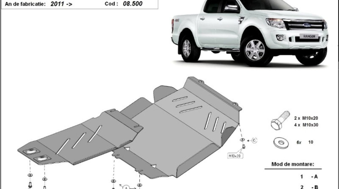 Scut motor metalic Ford Ranger 2012-2019