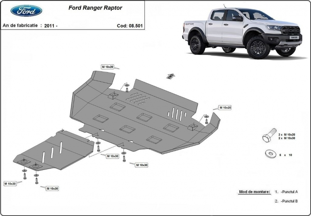 Scut motor metalic Ford Ranger Raptor 2020-2023