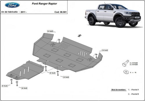 Scut motor metalic Ford Ranger Raptor 2020-2023
