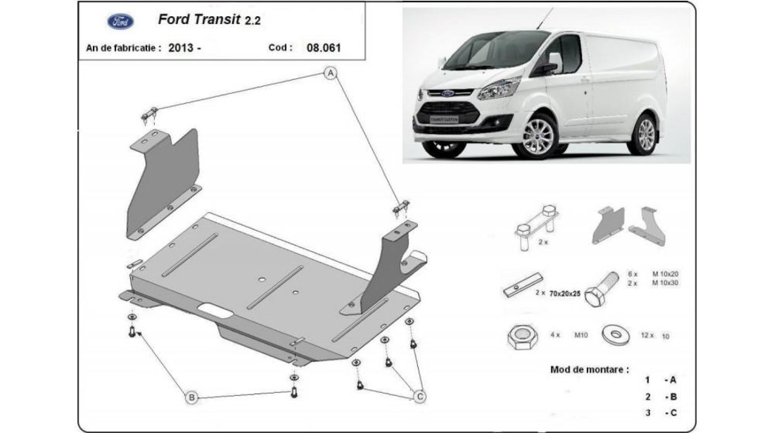 Scut motor metalic Ford Transit Custom (2012->) #5
