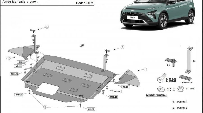 Scut motor metalic Hyundai Bayon 2021-prezent