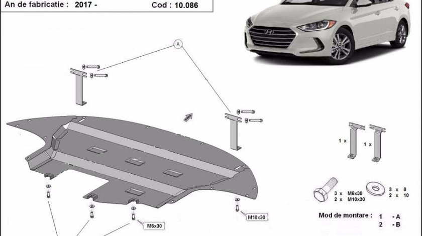 Scut motor metalic Hyundai Elantra 2016-2020