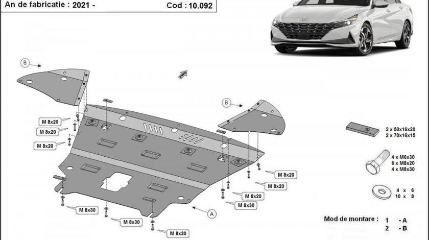 Scut motor metalic Hyundai Elantra 2021-prezent