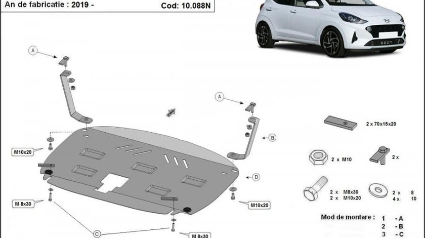 Scut motor metalic Hyundai I 10 2019-prezent