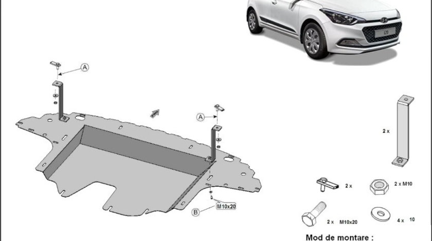 Scut motor metalic Hyundai I 20 2014-2020