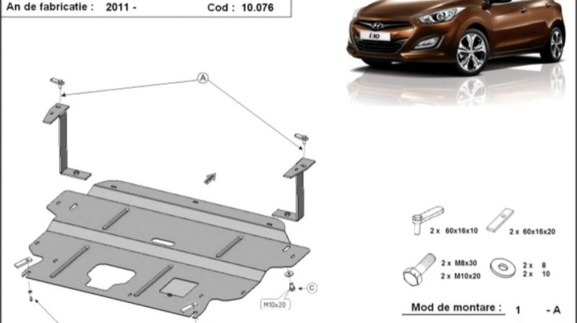 Scut motor metalic Hyundai I 30 II 2012-2014