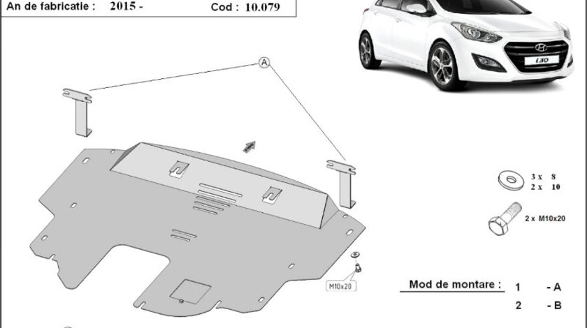 Scut motor metalic Hyundai I 30 II 2015-2017