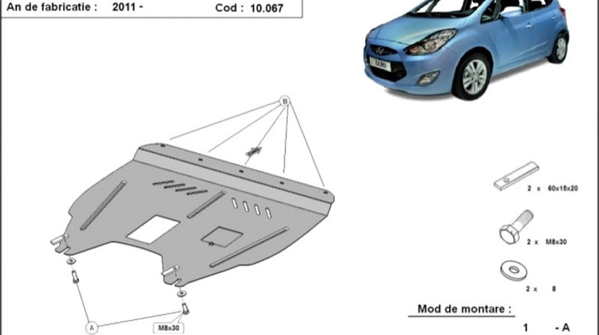 Scut motor metalic Hyundai IX20 2010-2019