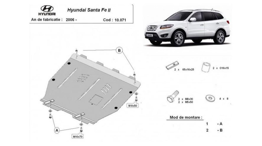 Scut motor metalic Hyundai Santa Fe 2 (2006-2012)[CM] #5