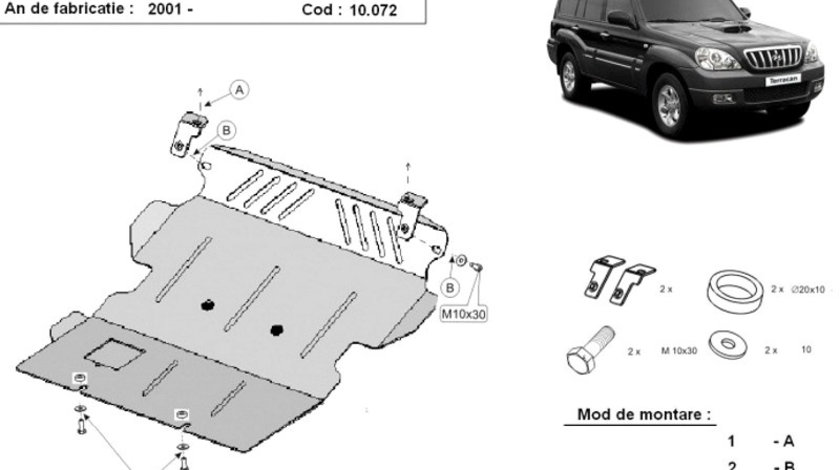 Scut motor metalic Hyundai Terracan 2002-2007