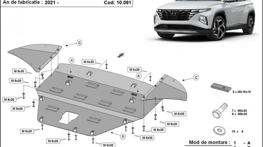 Scut motor metalic Hyundai Tucson 2021-prezent