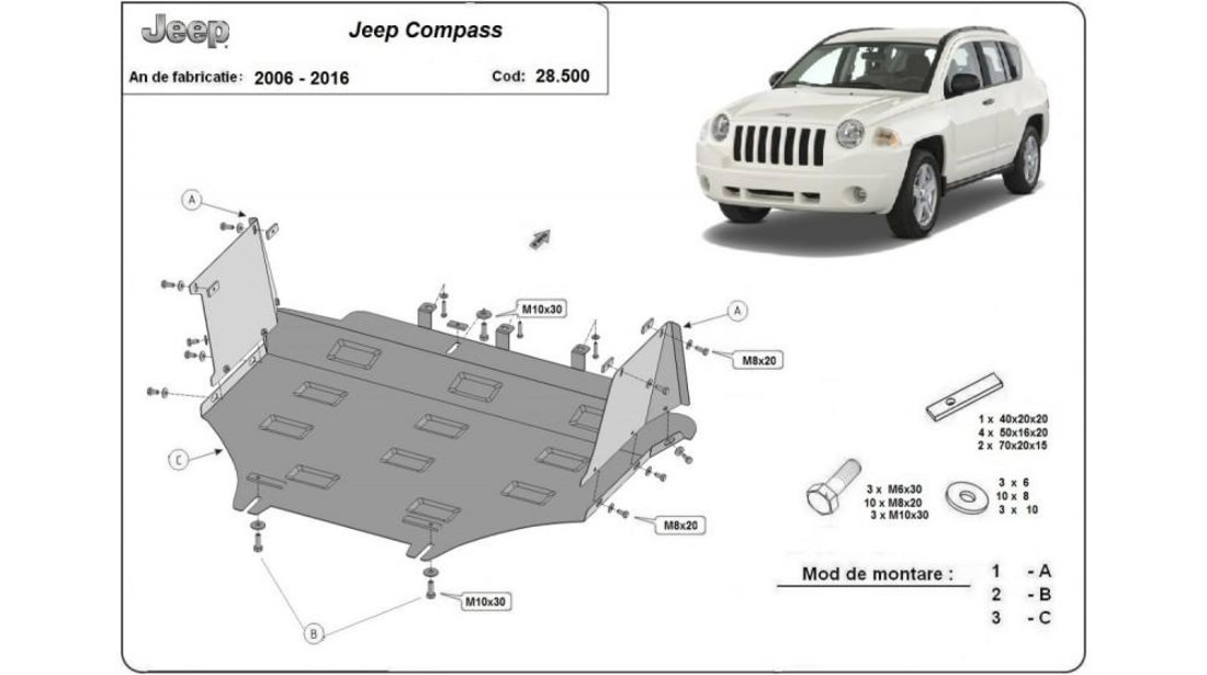 Scut motor metalic Jeep Compass (2006->)[MK49] #5