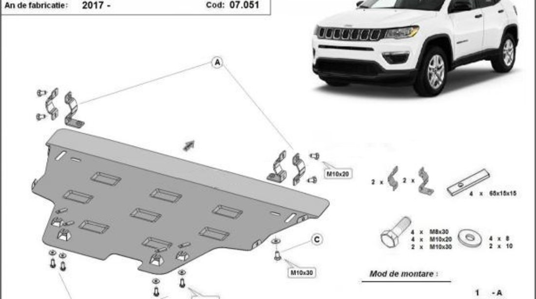 Scut motor metalic Jeep Compass 2017-prezent