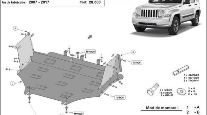 Scut motor metalic Jeep Liberty 2008-2012