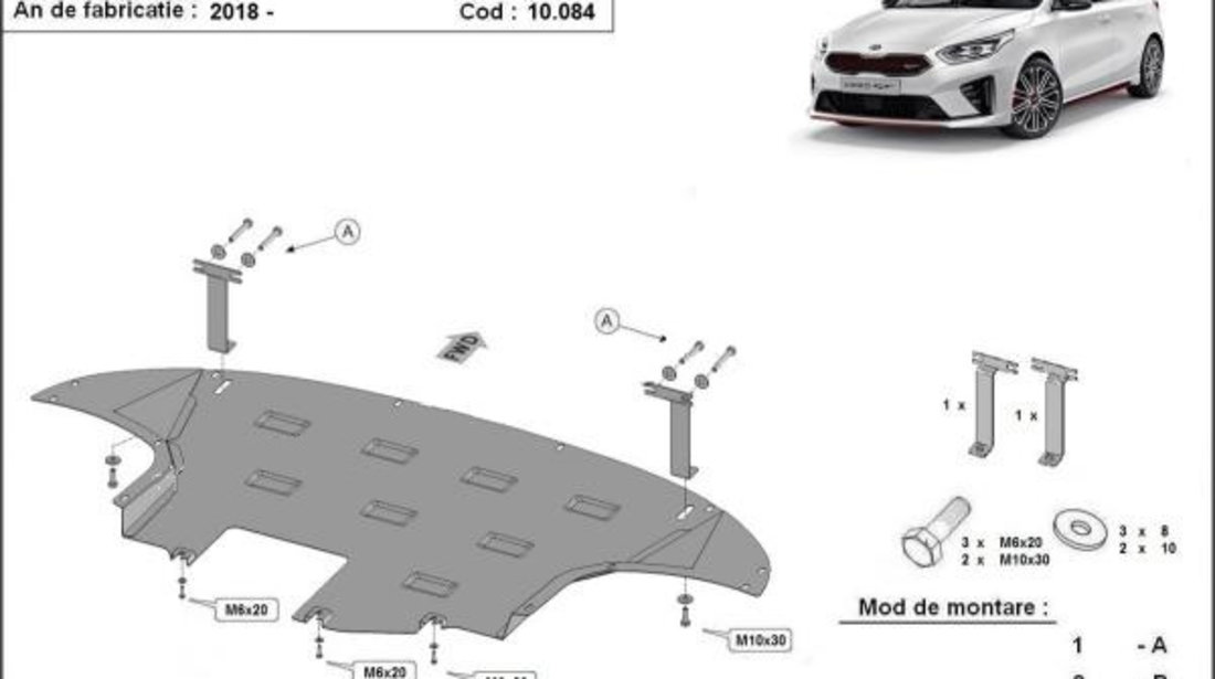 Scut motor metalic Kia Ceed 2018-prezent