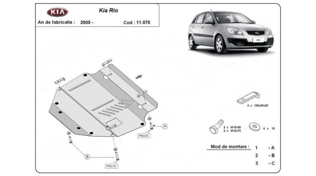 Scut motor metalic Kia Rio 2 (2005-2011)[JB] #5