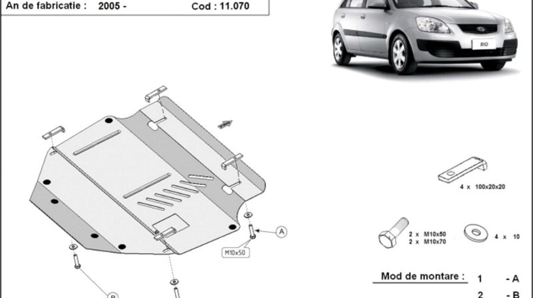 Scut motor metalic Kia Rio II 2005-2011