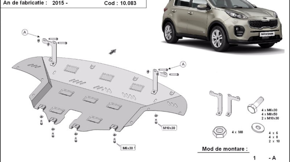 Scut motor metalic Kia Sportage 2016-2018