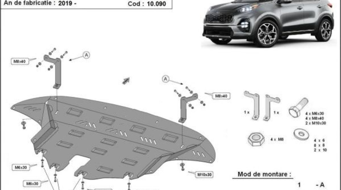 Scut motor metalic Kia Sportage 2019-prezent