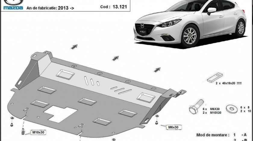 Scut motor metalic Mazda Axela 2013-prezent