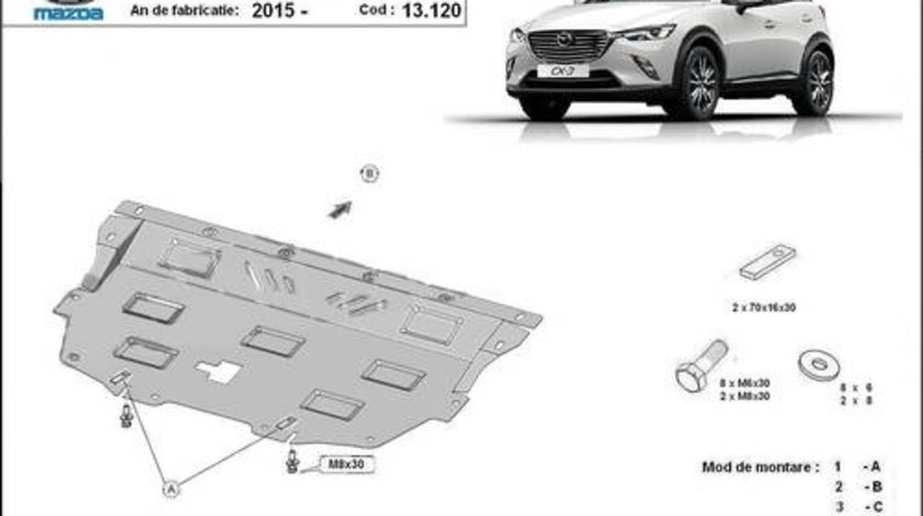 Scut motor metalic Mazda CX 3 2015-prezent