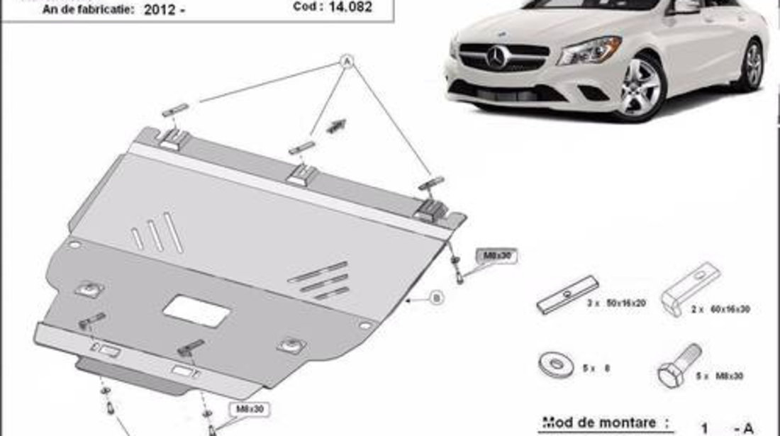 Scut motor metalic Mercedes A-Class W176 2012-2018