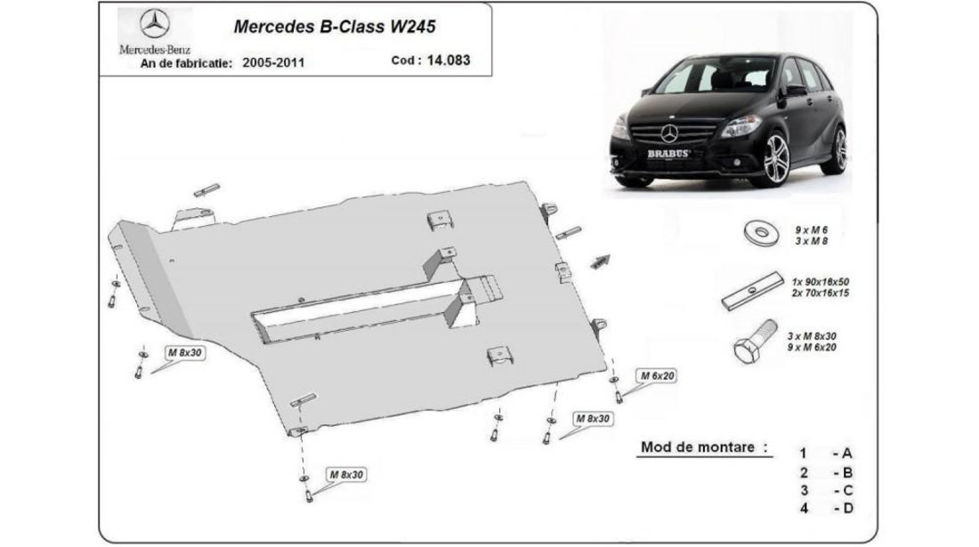 Scut motor metalic mercedes b-class, w245 Mercedes B-Class (2005-2011) [W245] #5