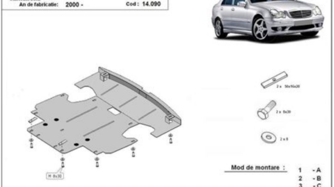 Scut motor metalic Mercedes C-Class W203 2.0 Benzina 2000-2007