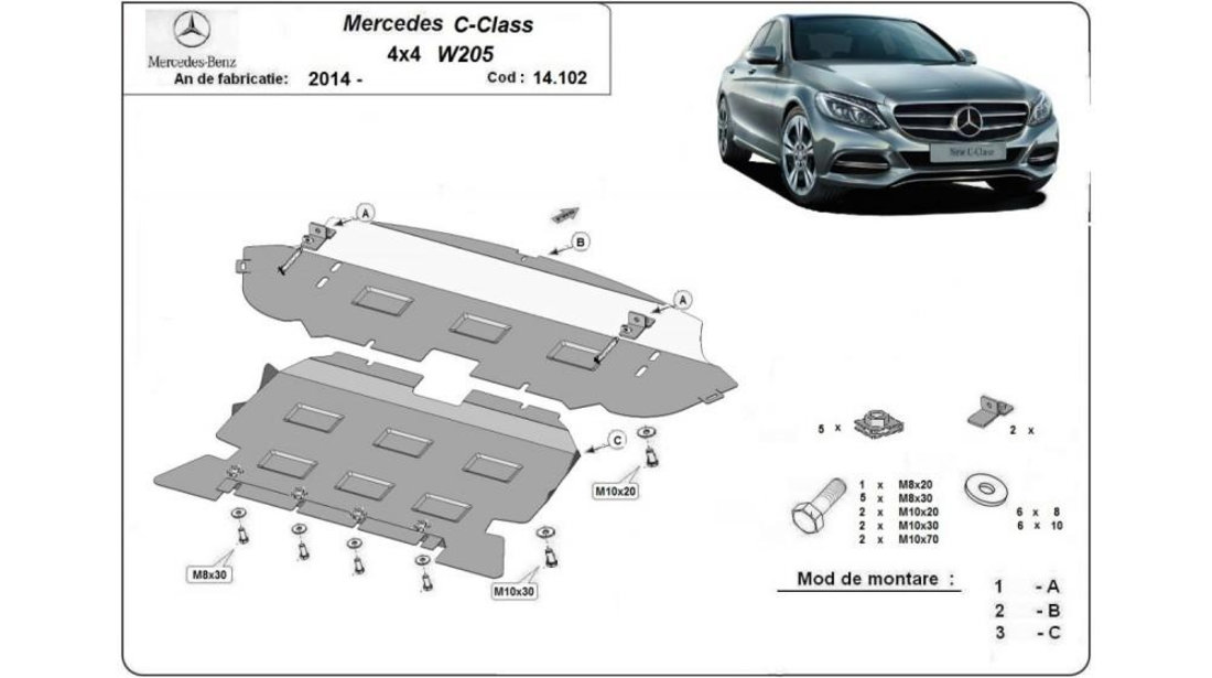 Scut motor metalic mercedes c-class w205 4x4 Mercedes C-CLASS cupe (2015->)[C205] #5