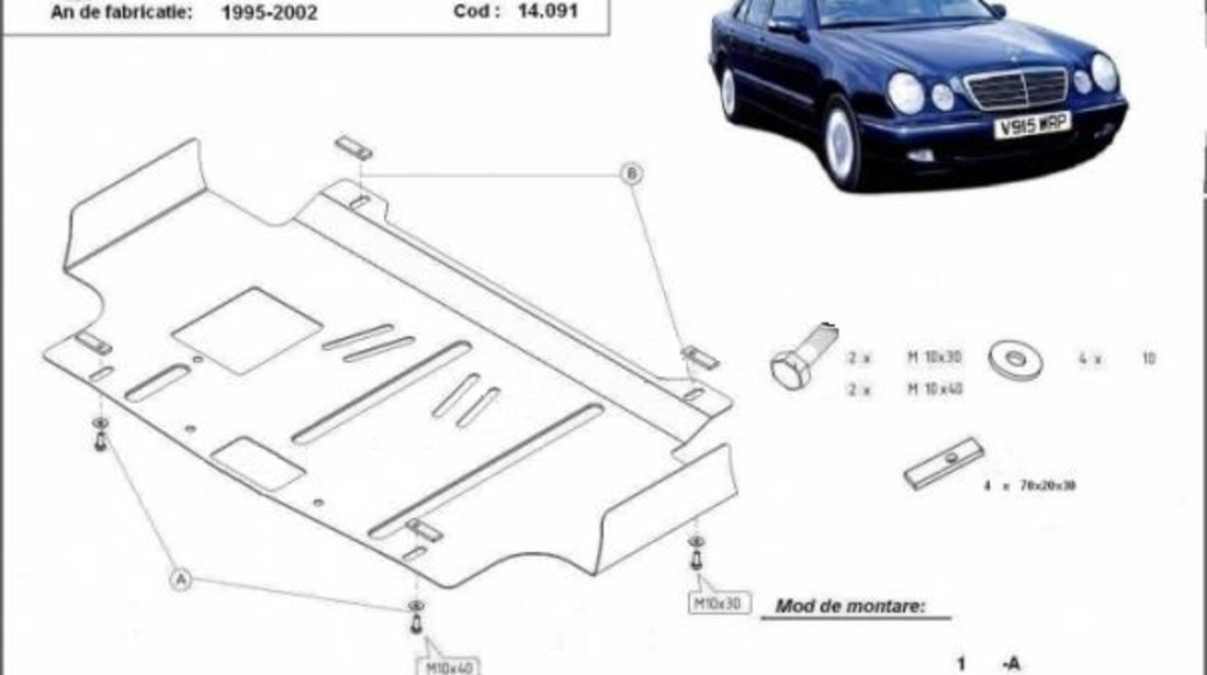 Scut motor metalic Mercedes E-Class W210 1995-2002