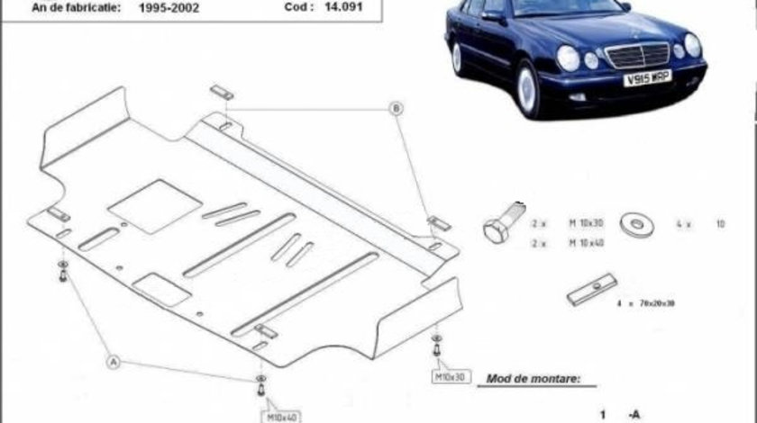 Scut motor metalic Mercedes E-Class W210 1995-2002